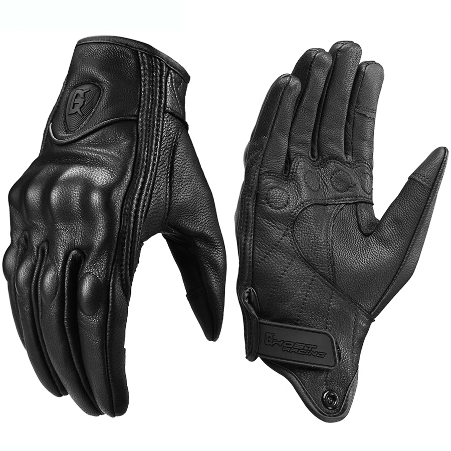 Мотоперчатки кожаные Ghost Racing ST-5 Leather Black-1